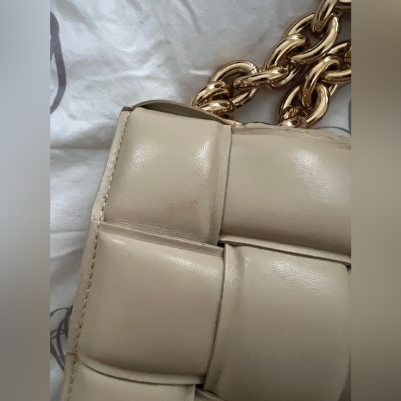Bottega Veneta Padded Cassette Bag with Chain in Porridge - Picture 14 of 14